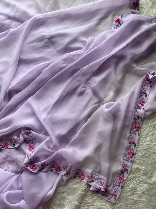 Pure organza handwork saree with blouse