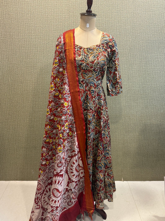 Pure Kalamkari silk maxi