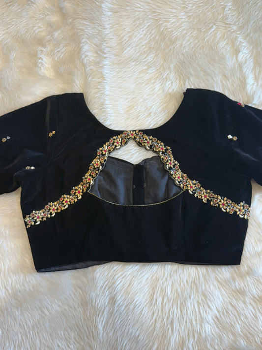 Black velvet blouse