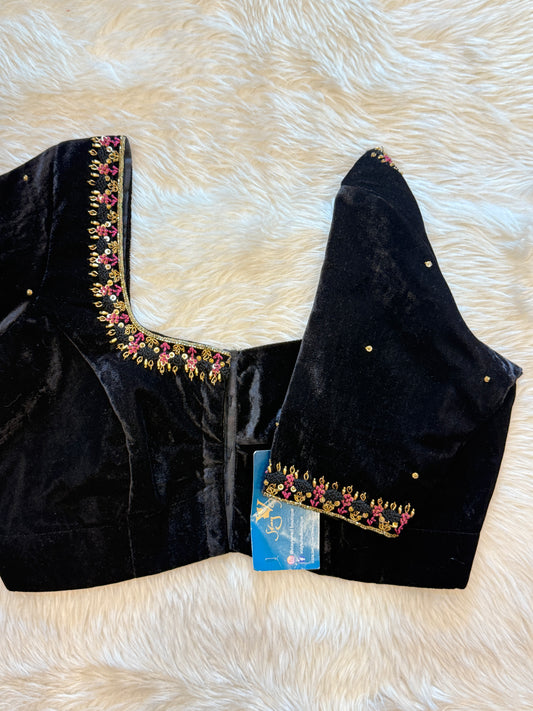 Black velvet blouse